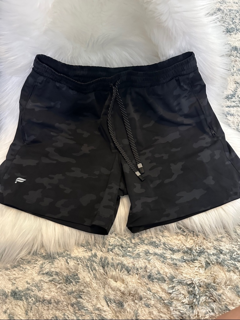 Fabletics Black Camo Athletic Shorts
